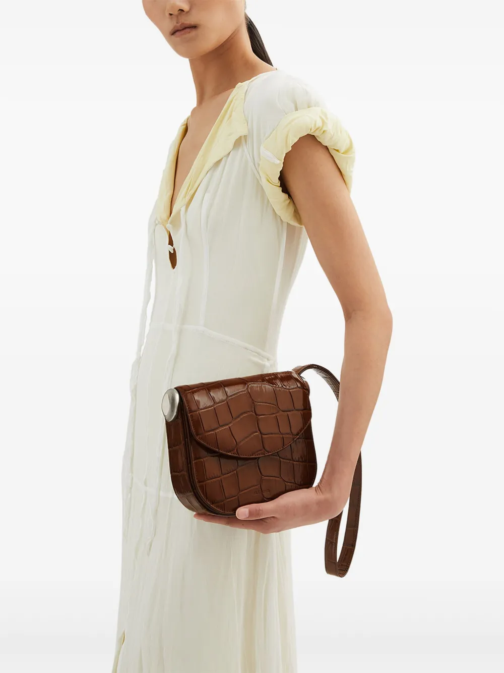 Jil Sander Kleine Coin crossbodytas Bruin