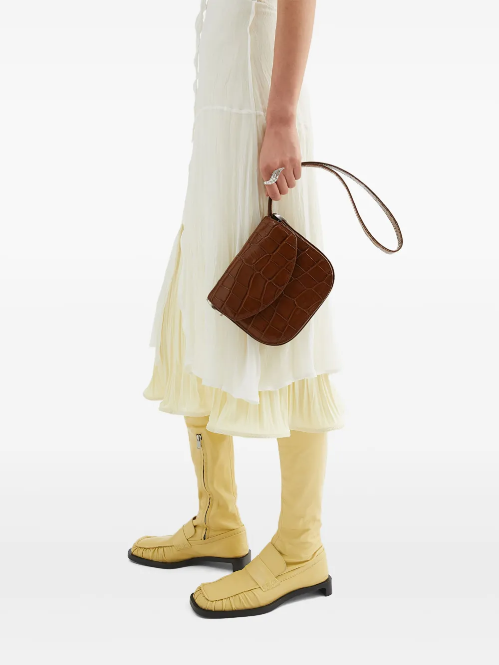 Jil Sander Kleine Coin crossbodytas Bruin