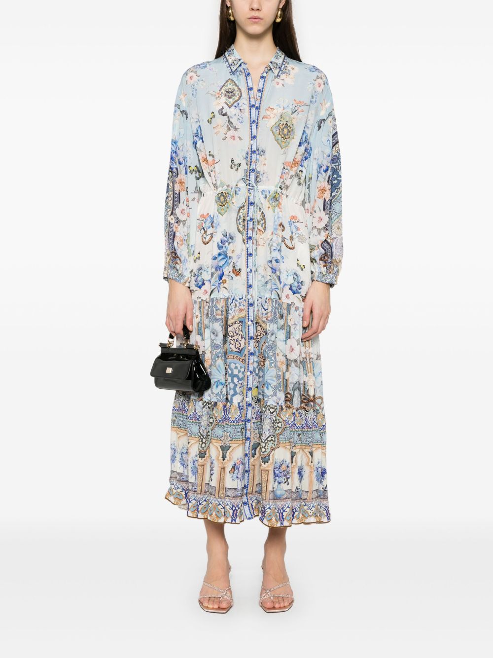 Camilla Maxi-jurk met print - Blauw