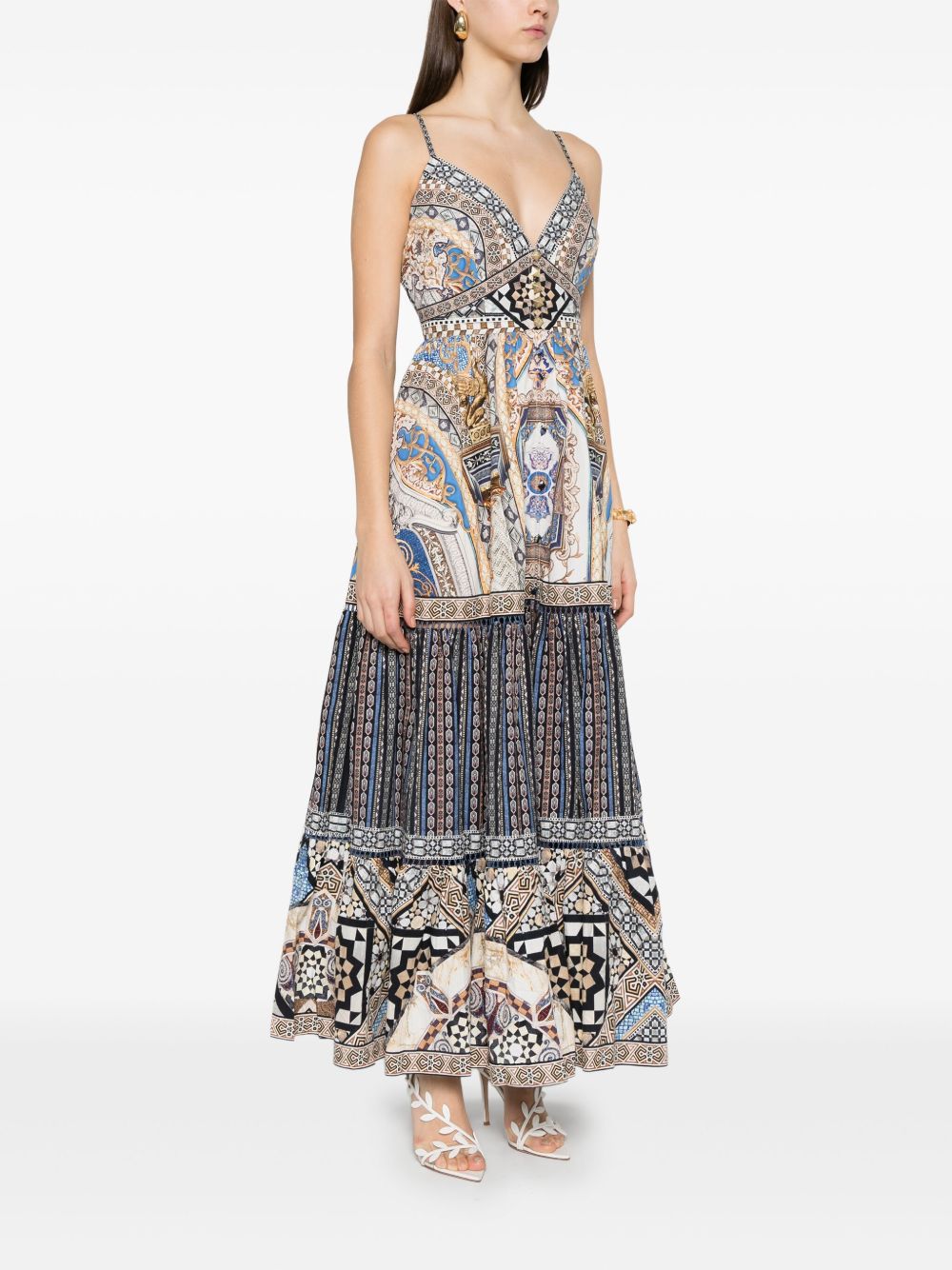 Camilla Make Me Your Mosaic maxi-jurk Beige