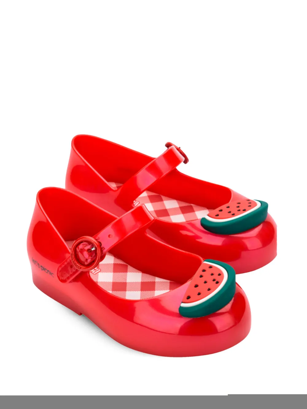 Shop Mini Melissa Sweet Love Picnic Ballet Flats In Red