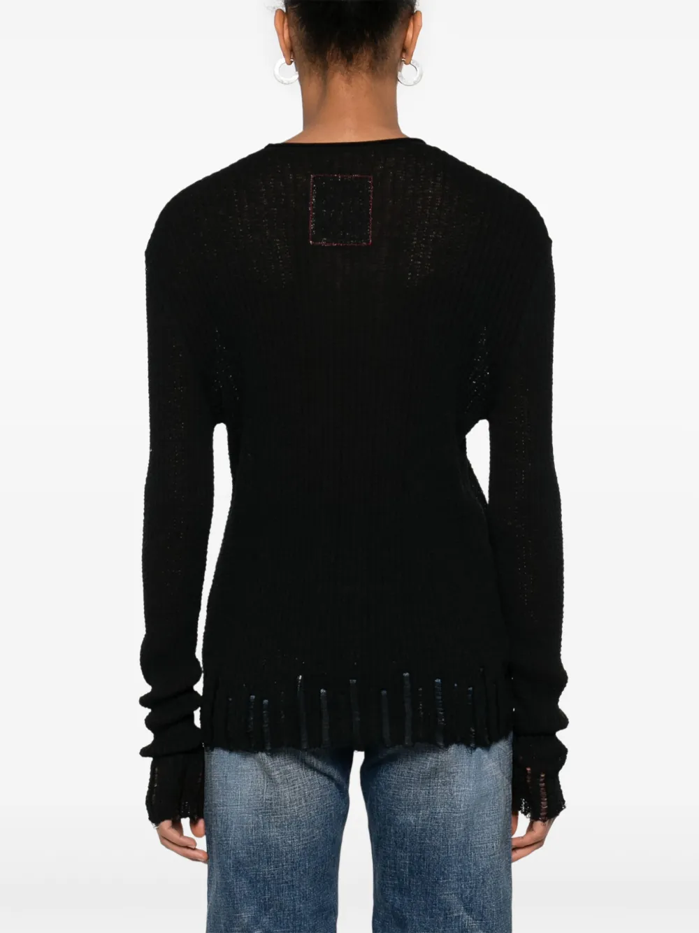 Shop Uma Wang Ribbed-knit Sweater In Black
