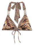 Camilla triangle bikini top - Brown