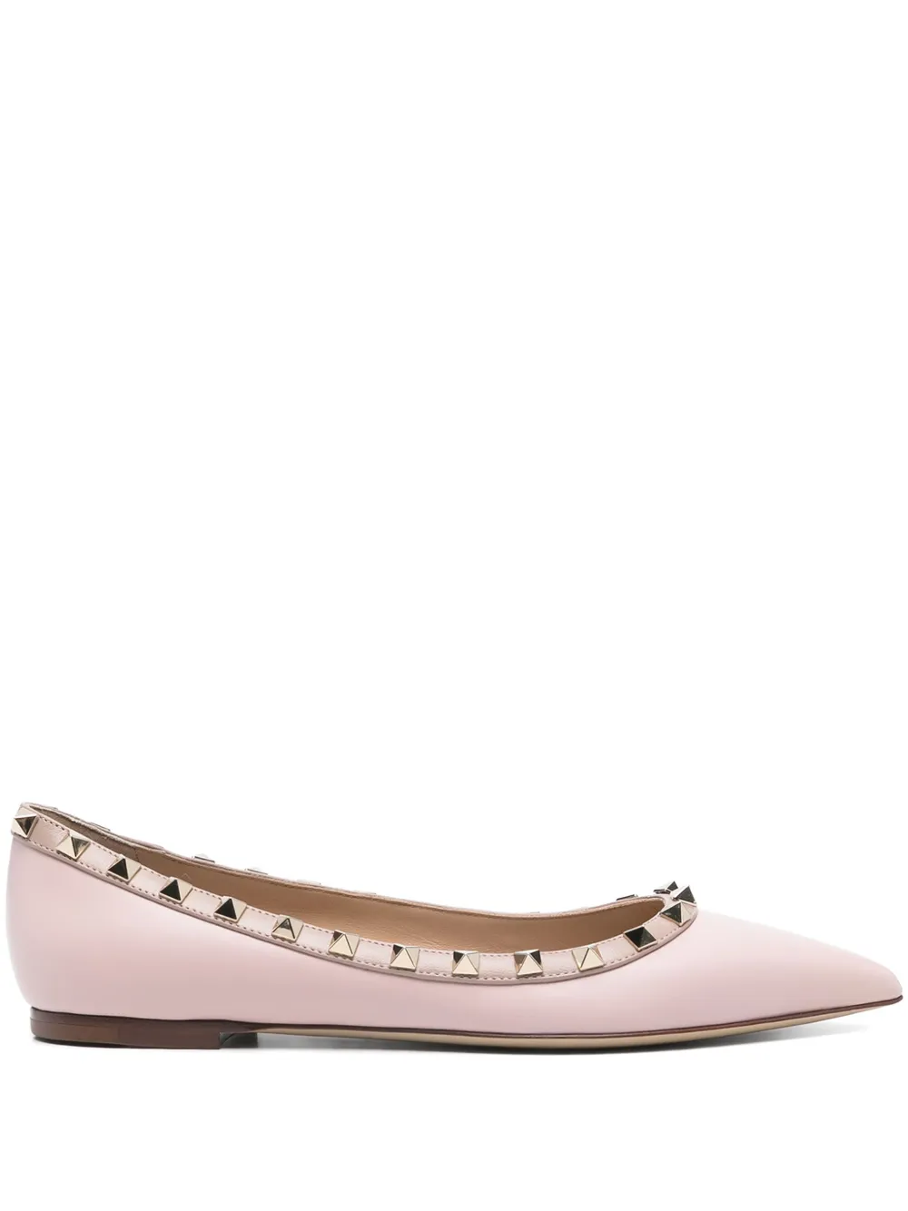 Valentino Garavani Rockstud ballerina's Roze