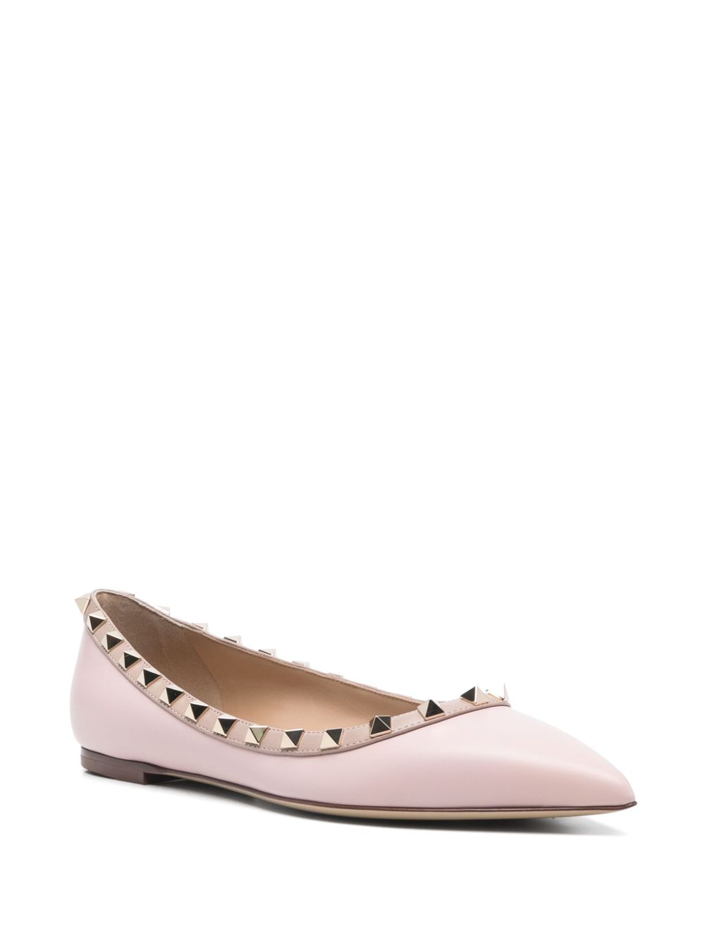 Valentino Garavani Rockstud ballerina's - Roze