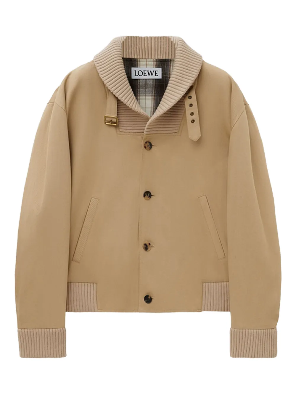 LOEWE ribbed-cuff buttoned jacket Bruin