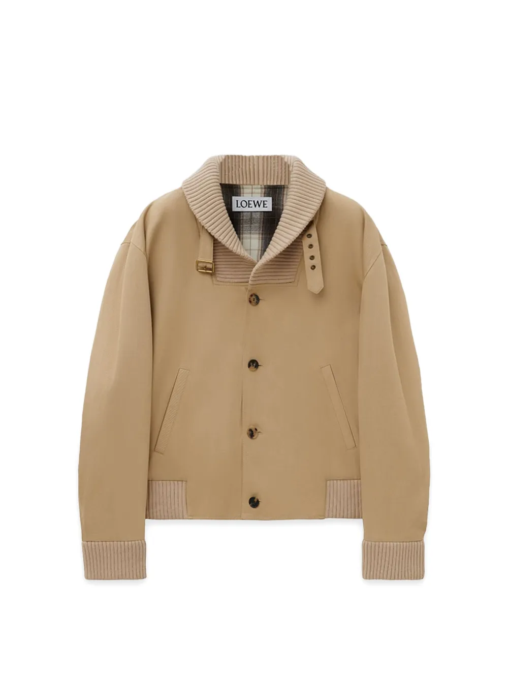 LOEWE ribbed-cuff buttoned jacket Bruin