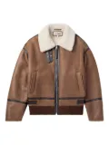 LOEWE shearling leather-trimmed jacket - Brown
