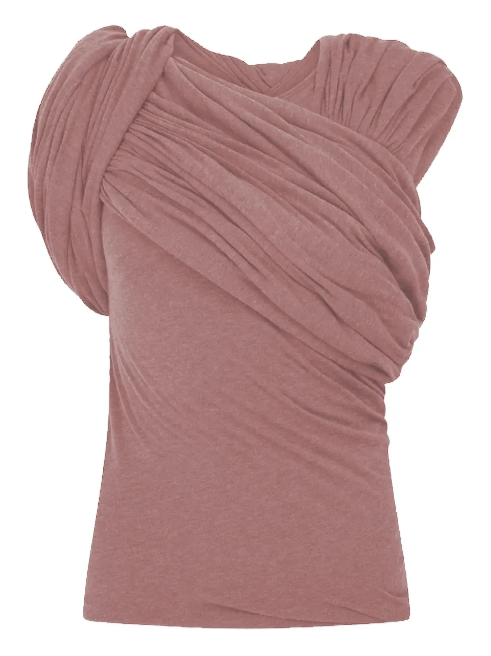 Rick Owens Draped-shoulder Blouse In Pink