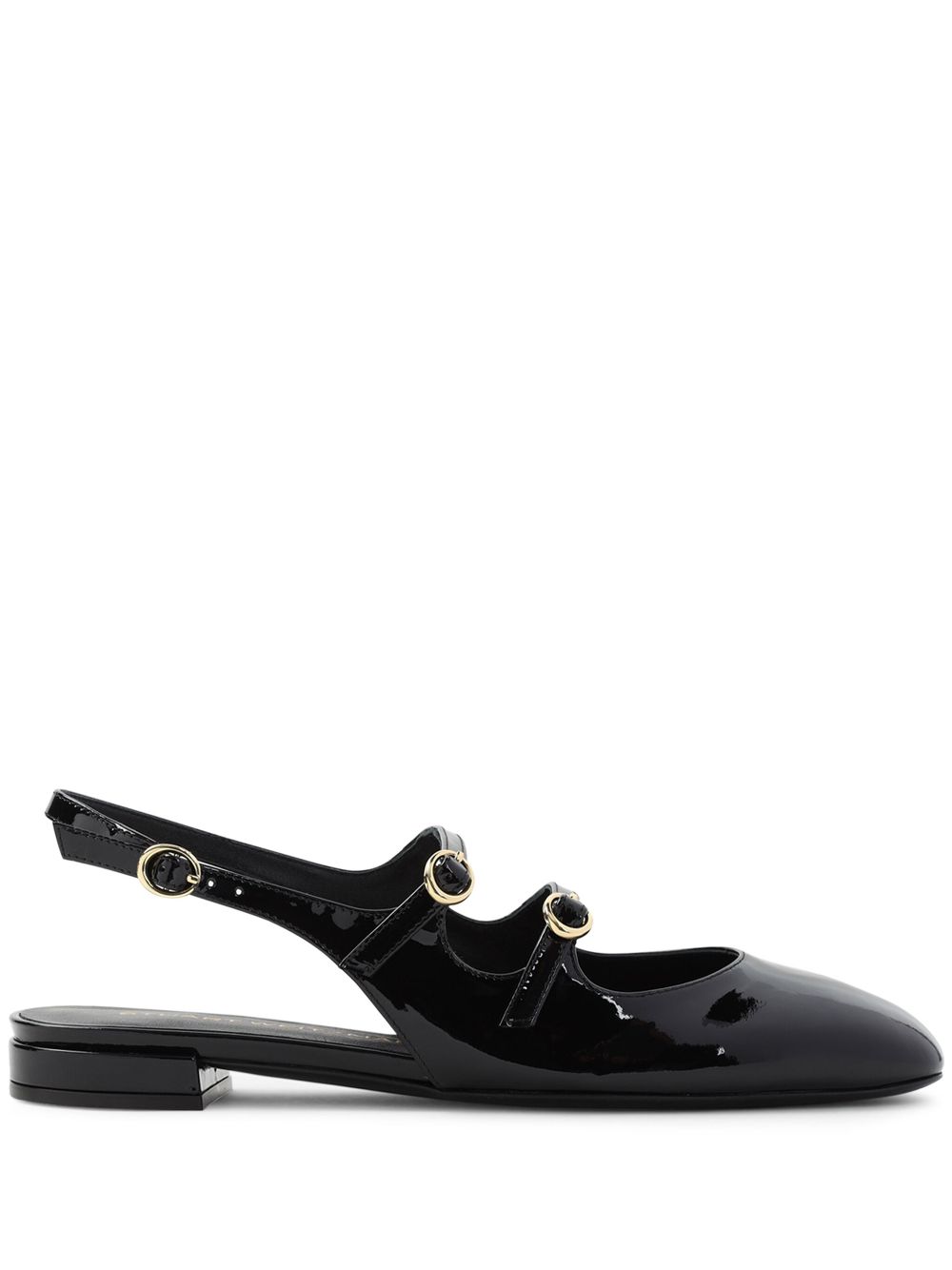 Stuart Weitzman patent leather ballet flats Black