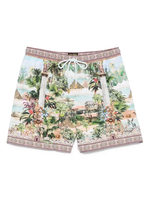 Camilla Views of the Valley-print swim shorts