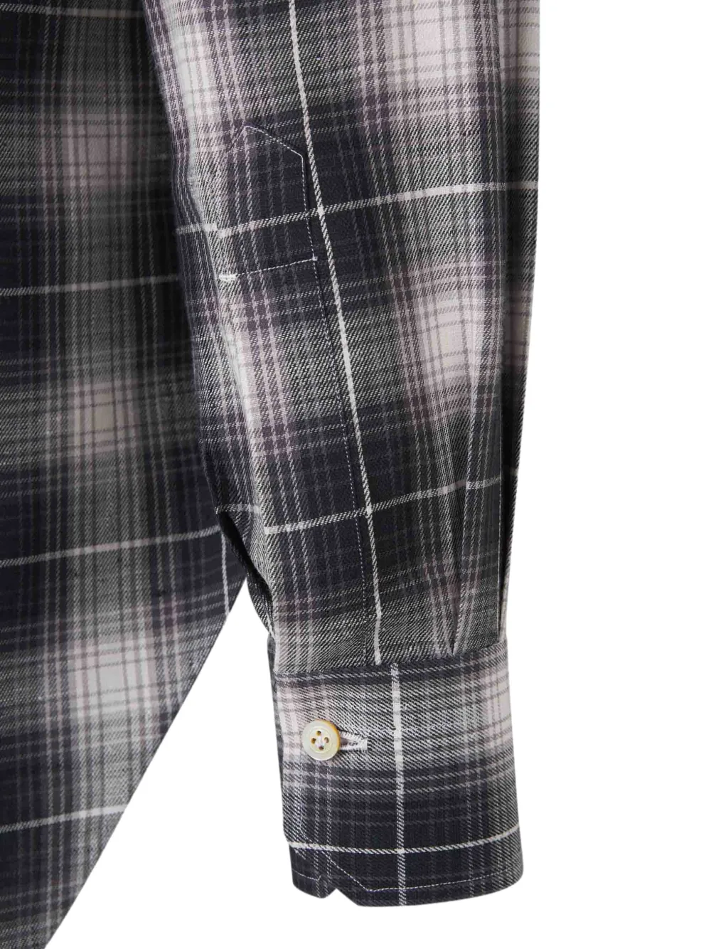 KITON CHECKED COTTON SHIRT 