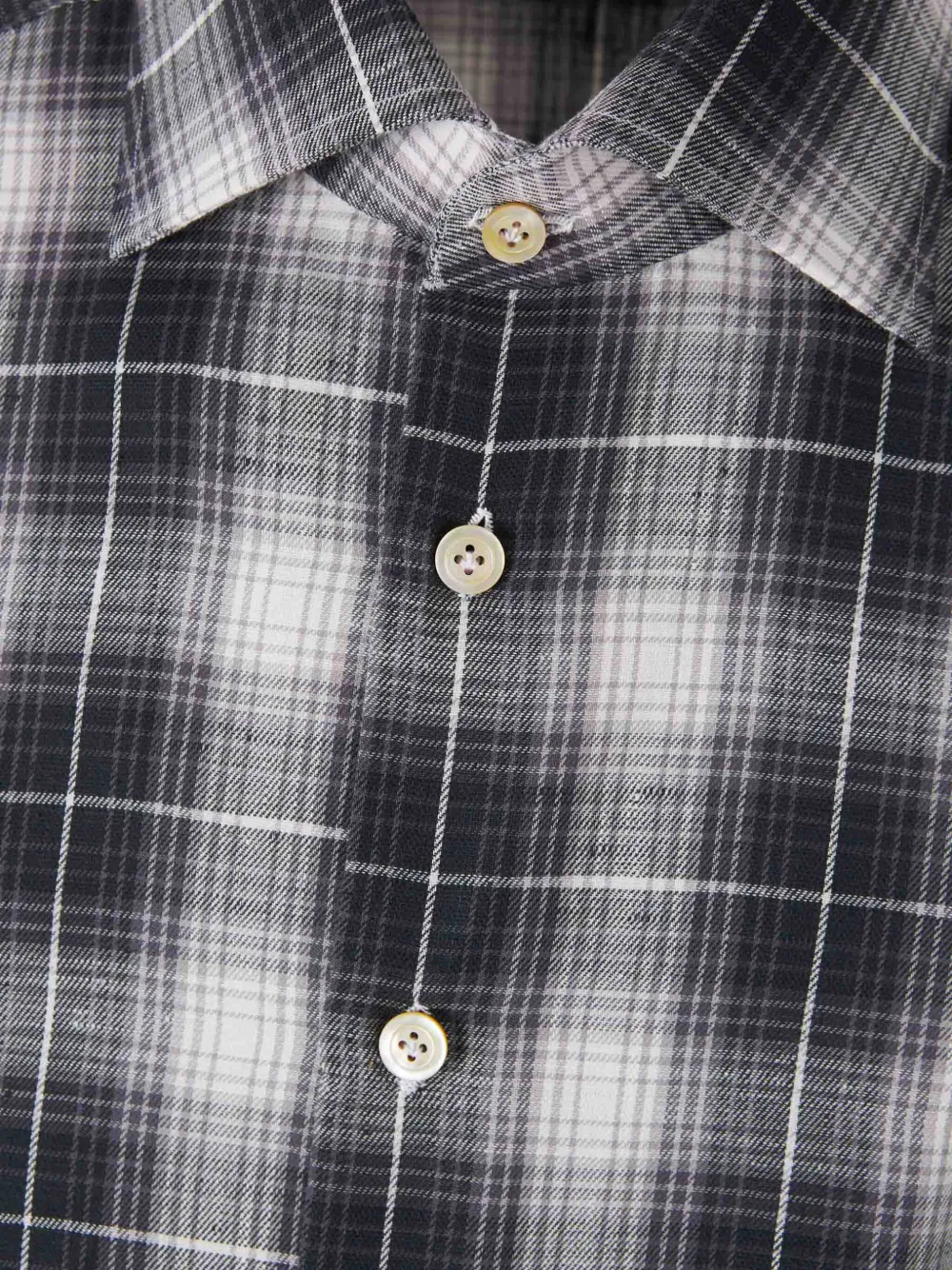 KITON CHECKED COTTON SHIRT 