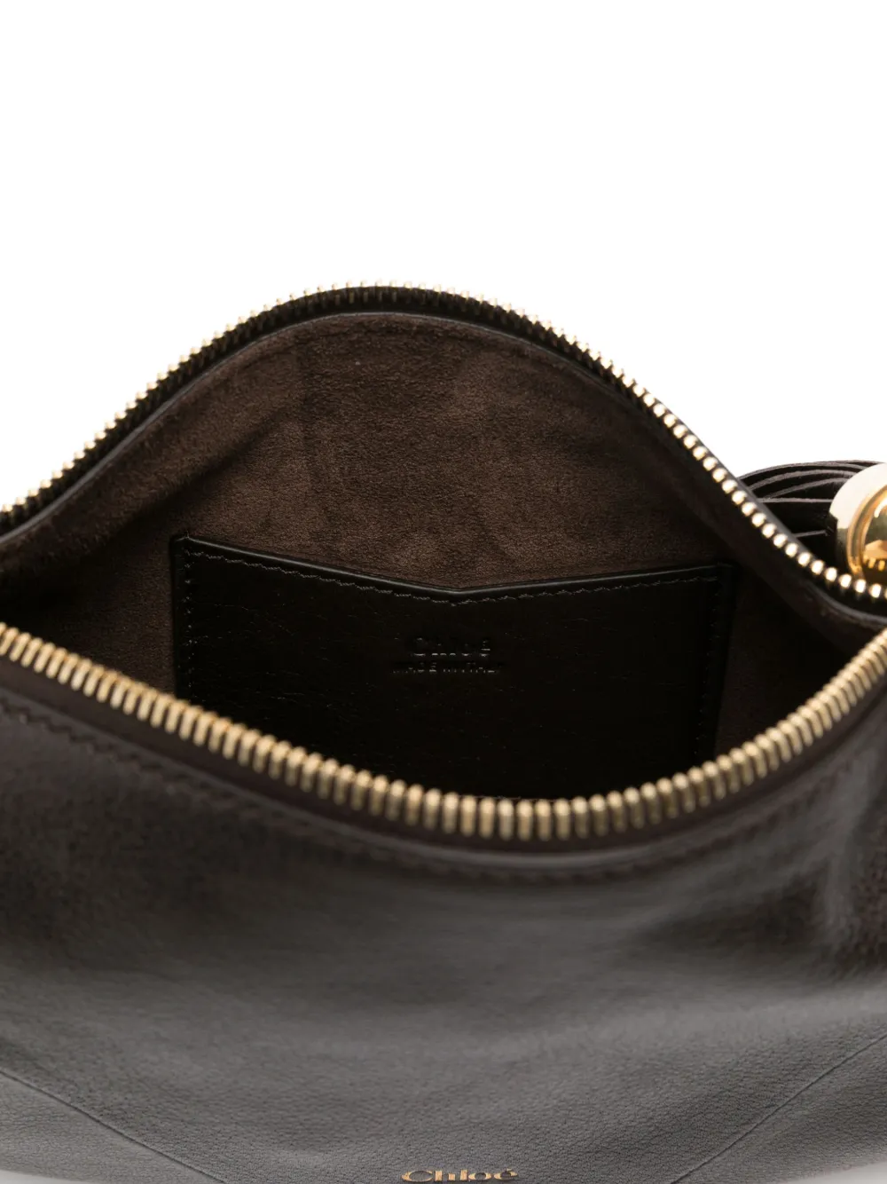 Chloé Small Foulard Tassel Shoulder Bag In Buffalo Leather In Brown