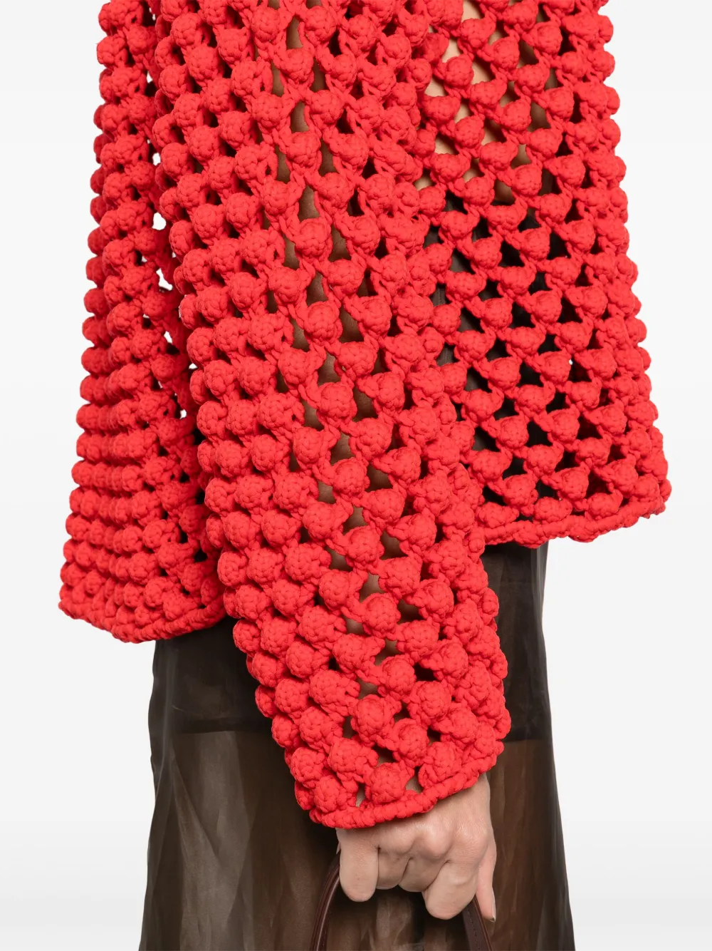 Jil Sander Opengebreide trui Rood