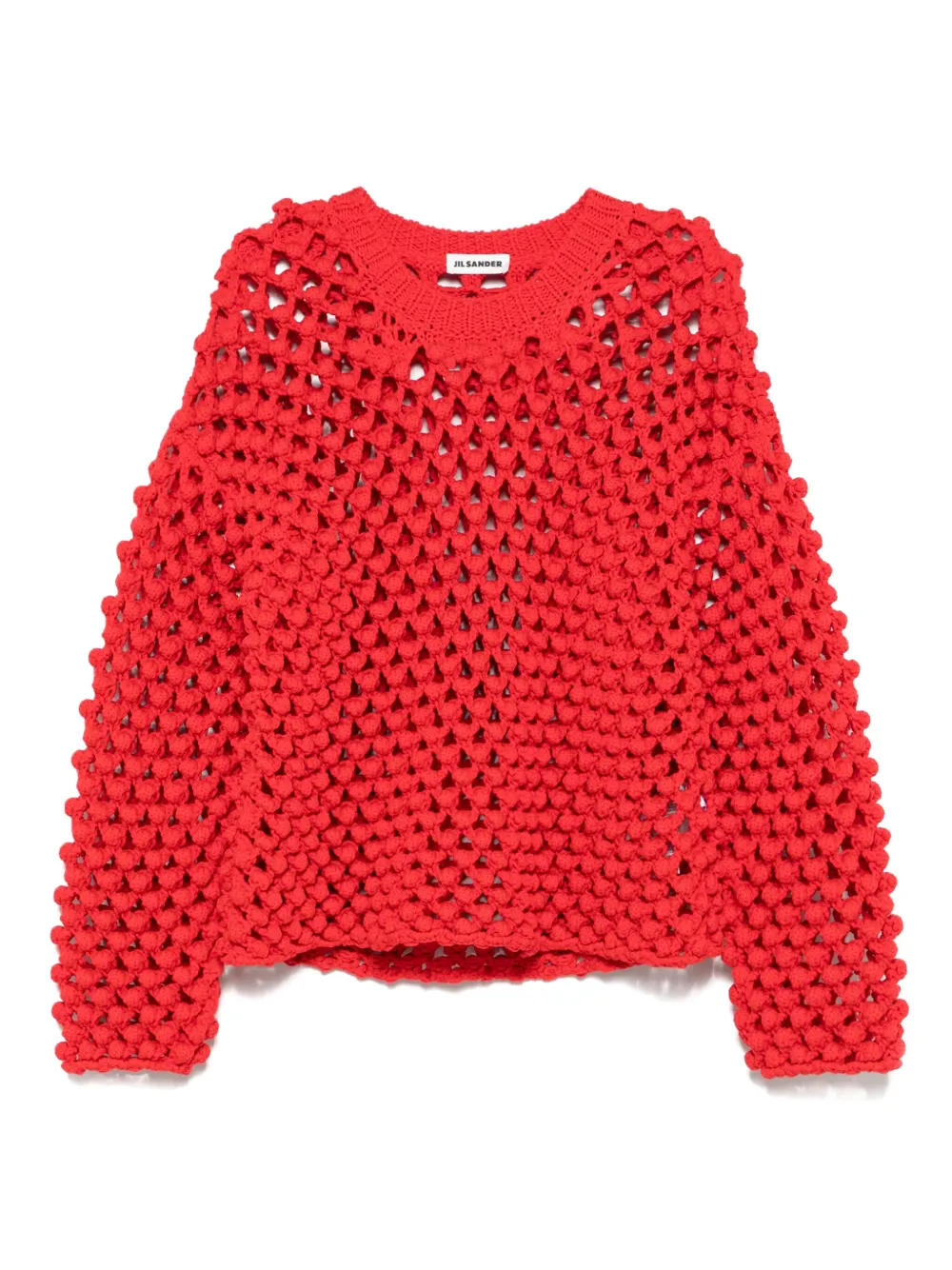 Jil Sander Opengebreide trui Rood