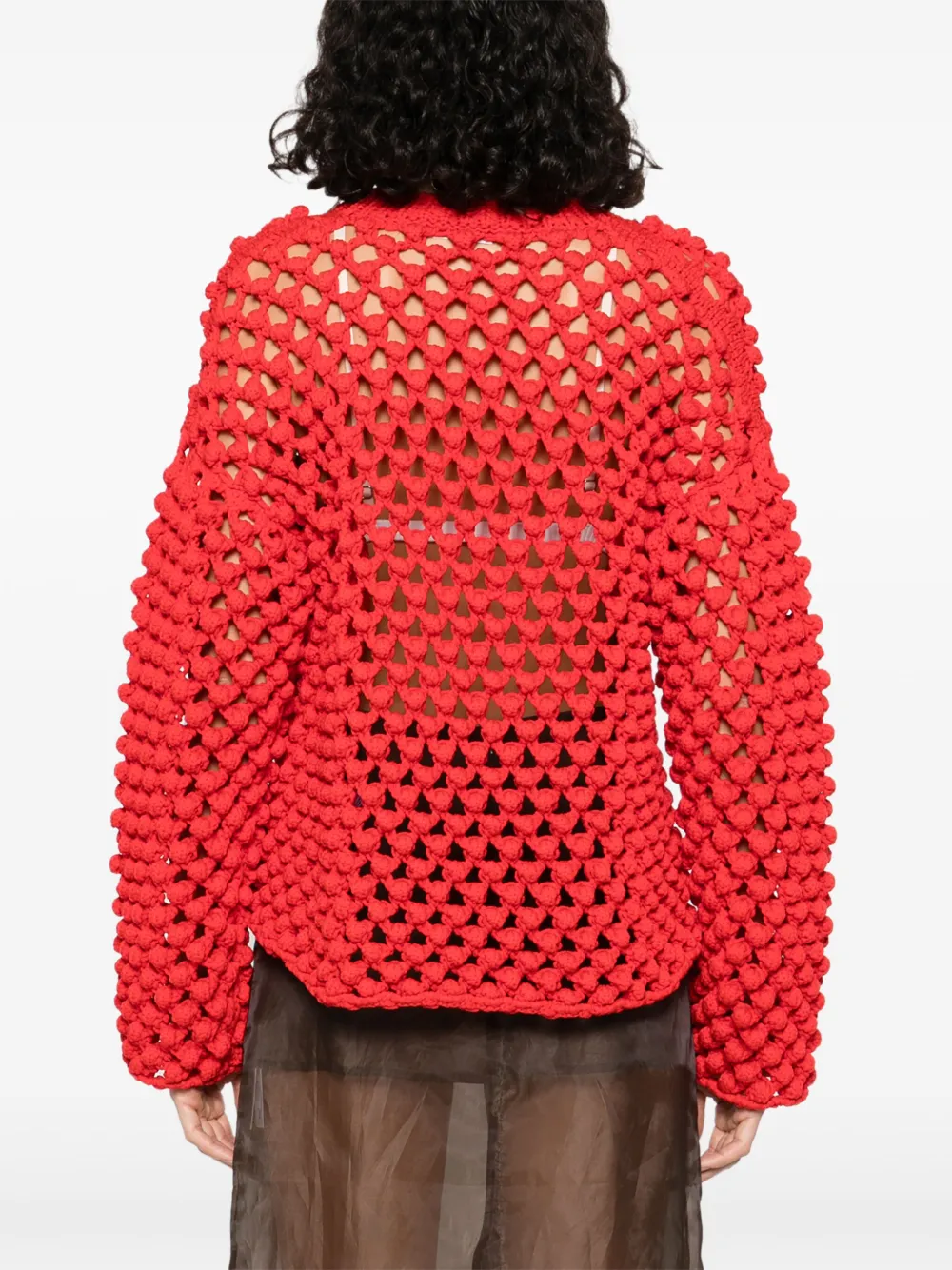 Jil Sander Opengebreide trui Rood
