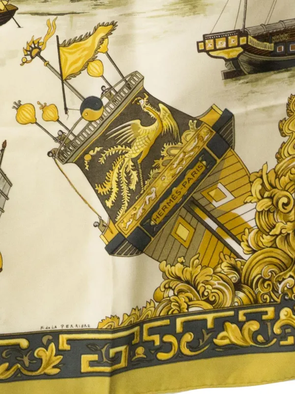 Hermès Pre-Owned 1966 Jonques Et Sampans By F. De La Perriere Silk