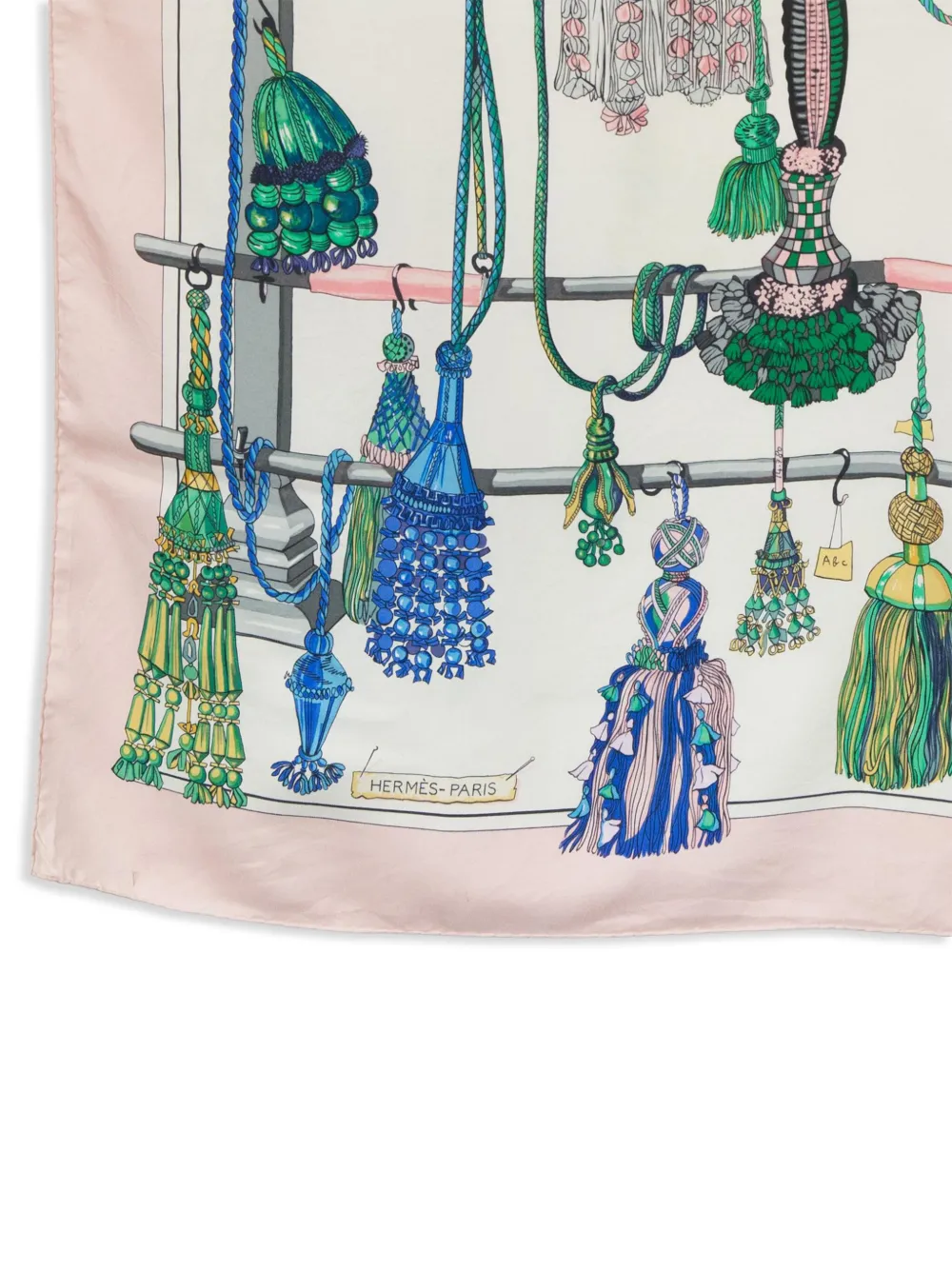 Pre-owned Hermes 2004 Passementerie By F Heron Silk Scarf In Pink