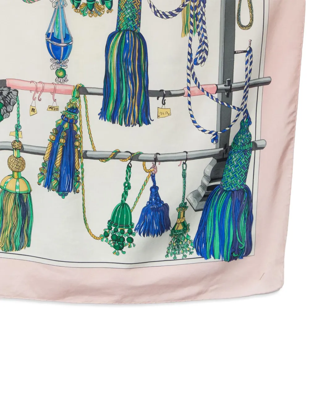 Pre-owned Hermes 2004 Passementerie By F Heron Silk Scarf In Pink