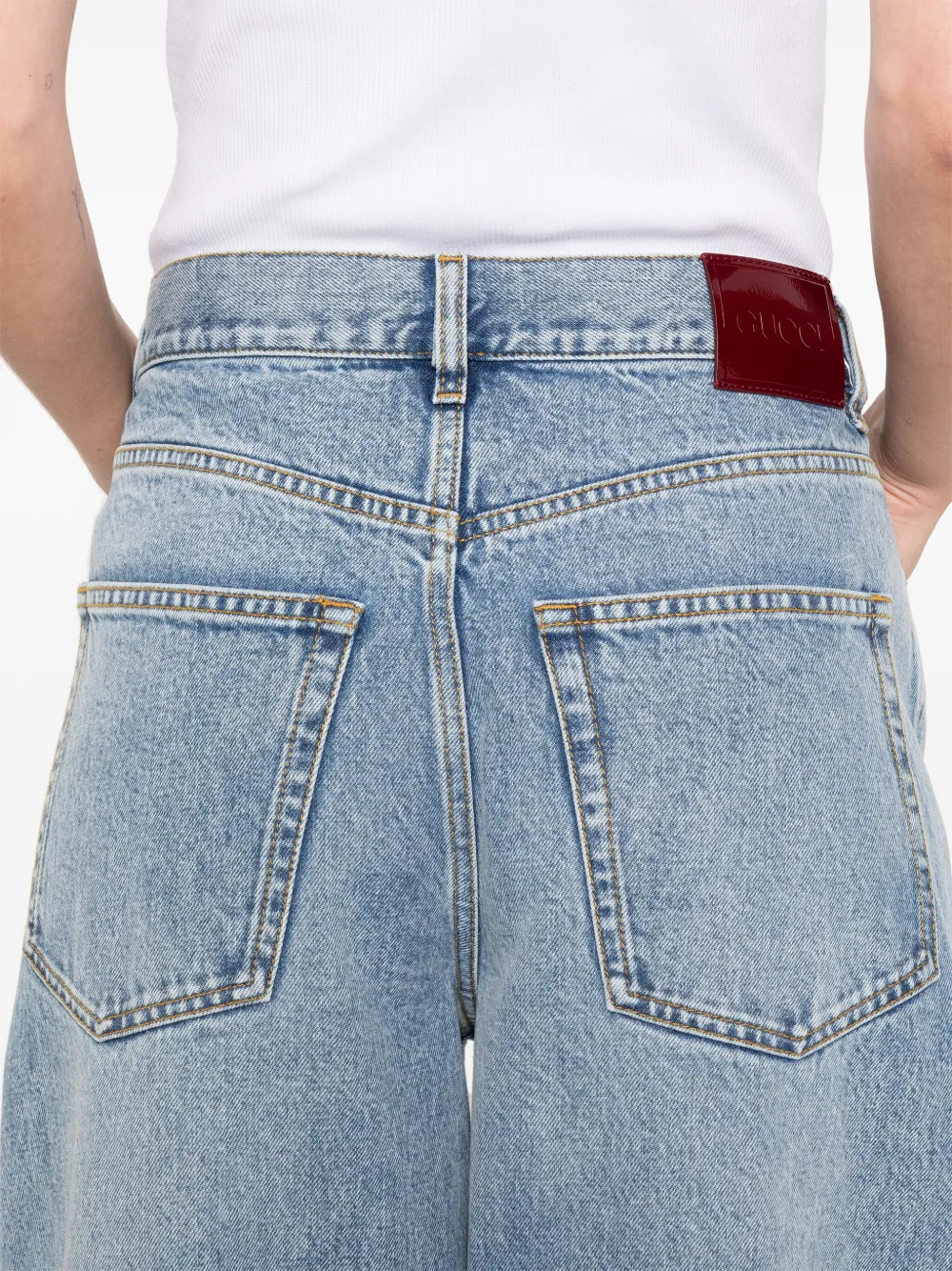 Gucci Jeans met logopatch Blauw