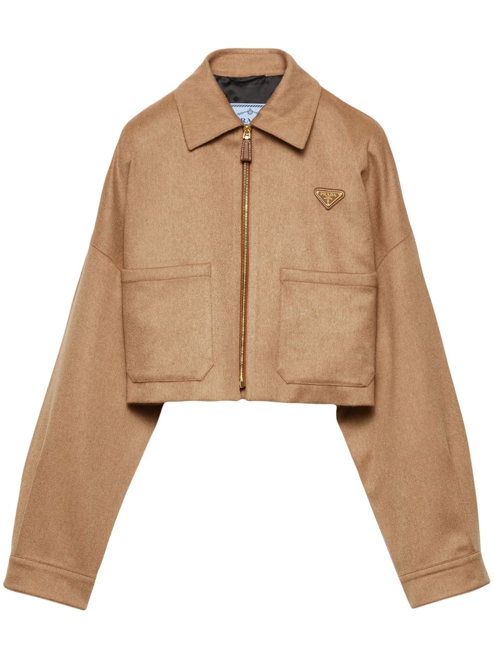 Prada camel-hair blouson jacket - Brown