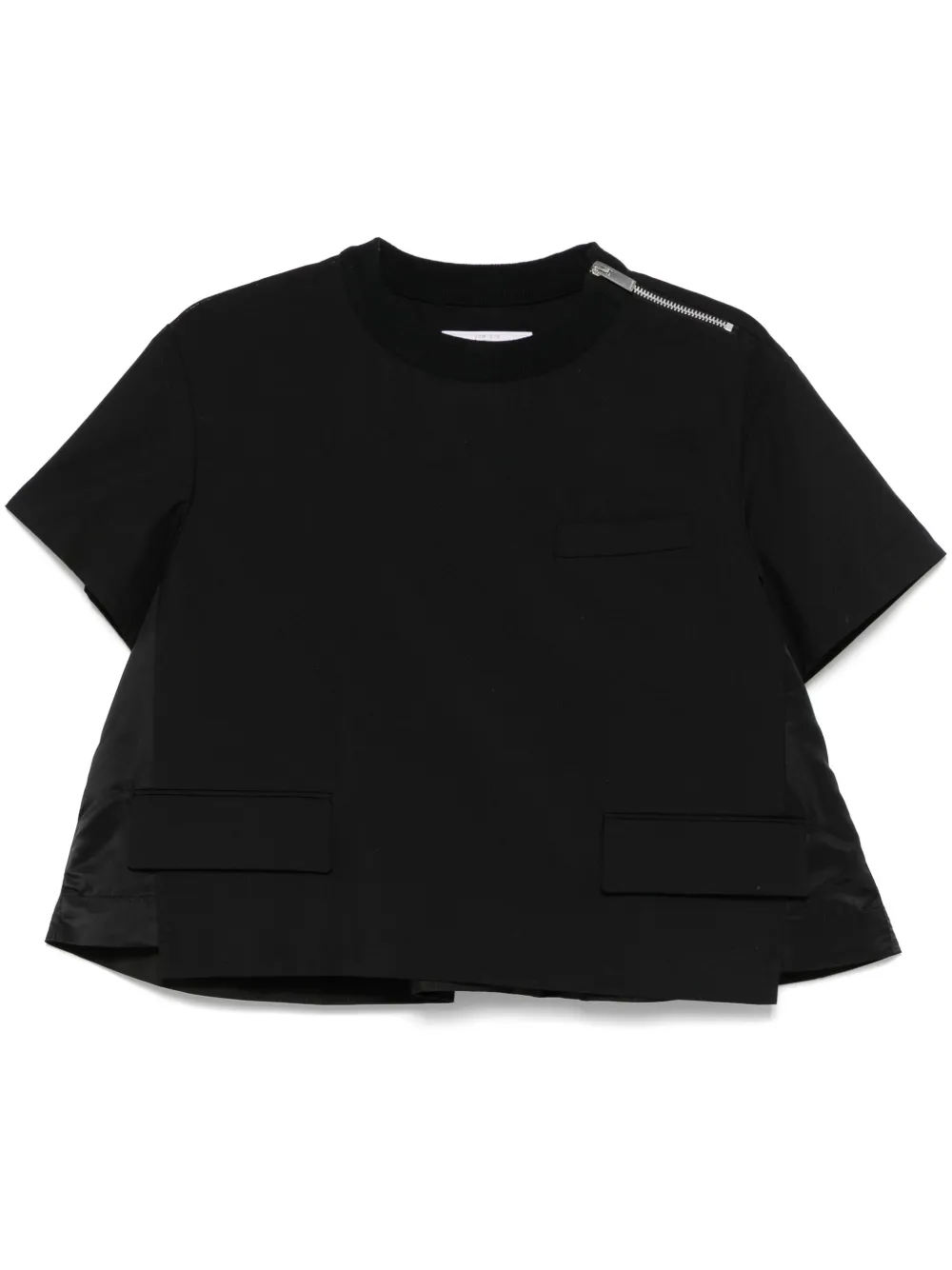 sacai ボックスプリーツ Tシャツ - ブラック sacai ボックスプリーツ Tシャツ - ブラック