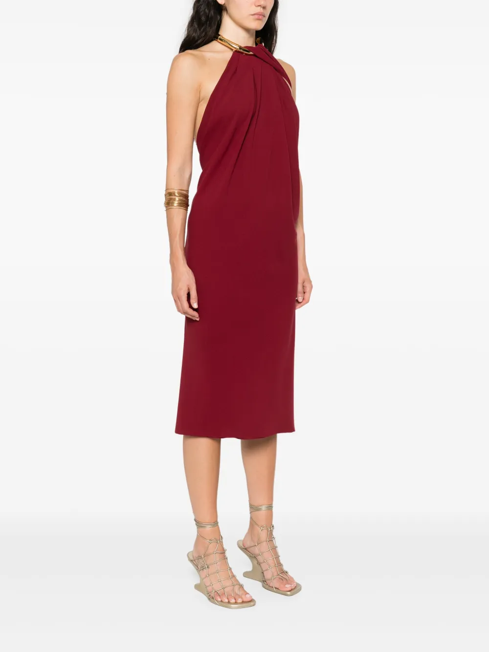Gucci Zijden crêpe midi-jurk Rood