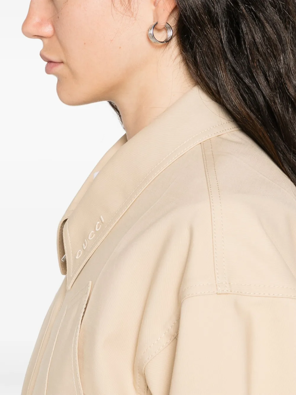 Gucci Katoenen gabardine jack Beige