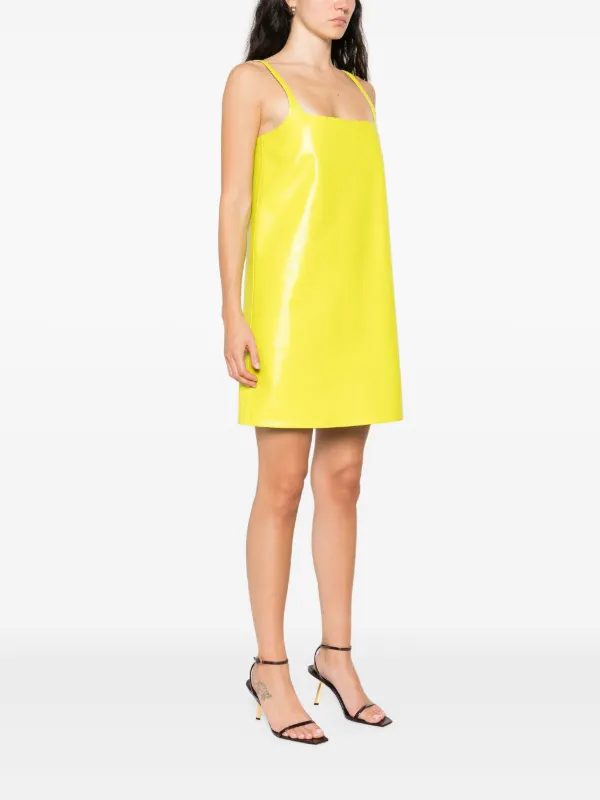 GUCCI Shiny Leather Mini A-line Dress, Size 42 IT