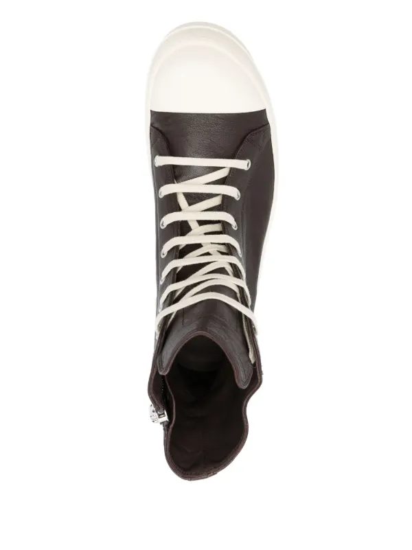 【送料&関税込】Rick Owens Geth Leather High-top Sneakers Rick Owens Leather high-top platform sneakers Rick Owens