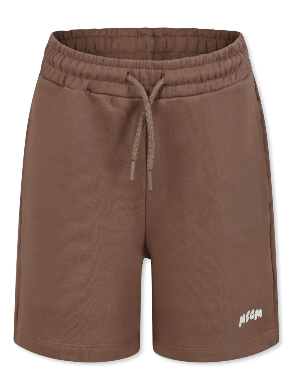 MSGM Kids logo-print track shorts | Brown | Image 1