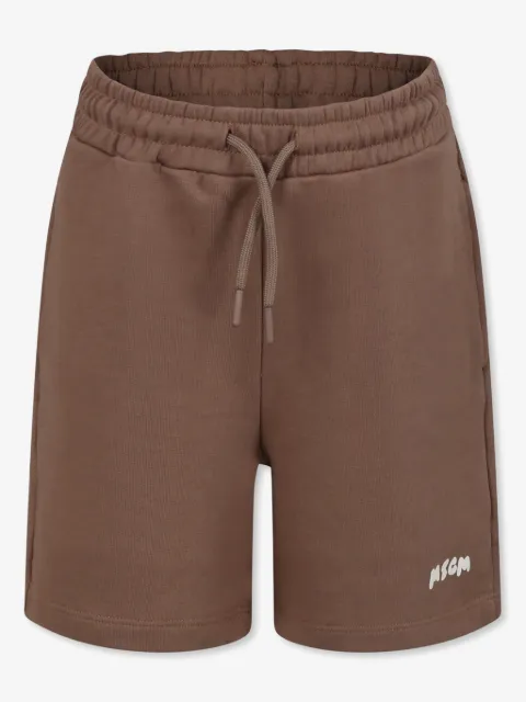 MSGM Kids logo-print track shorts