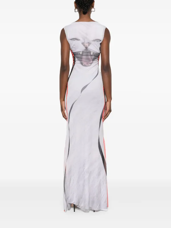 ワンピース OTTOLINGER Woman Dress Grey 10450040402 GRYSLV Ottolinger Mesh Maxi Dress | Grey | FARFETCH