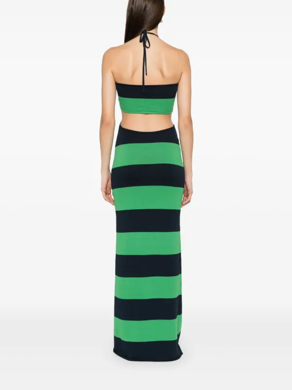 Coperni Knitted Striped Midi Dress | Green | FARFETCH OM Coperni Knitted Striped Midi Dress | Green | FARFETCH OM