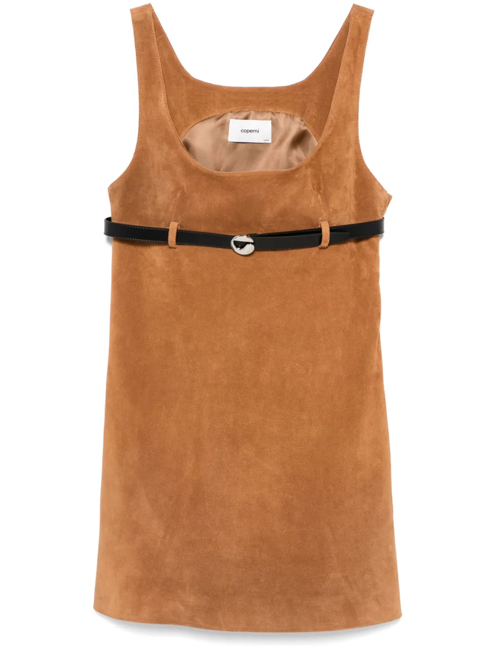 belted suede mini dress