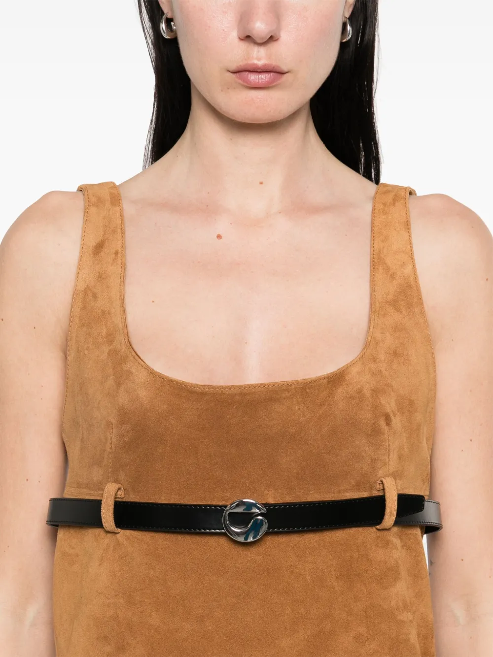 Coperni Suède mini-jurk met ceintuur Bruin