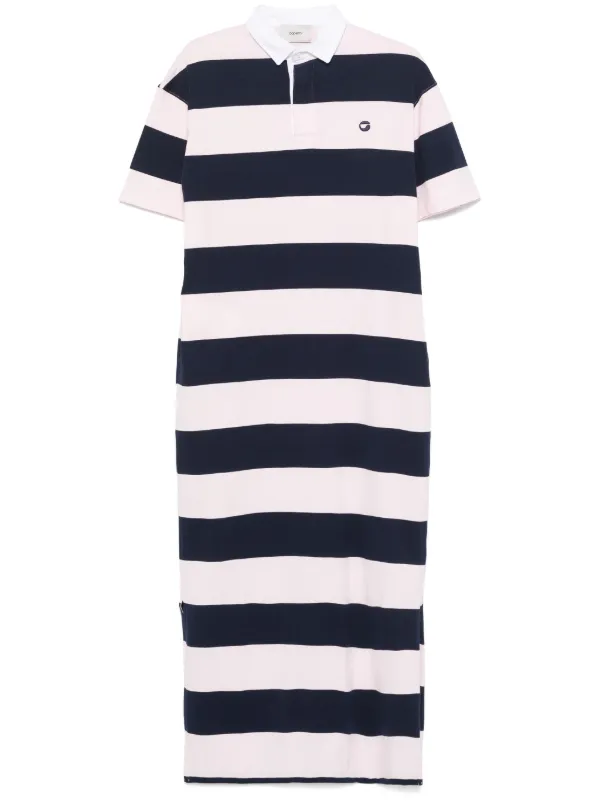 Coperni Striped Polo Maxi Dress in Pink