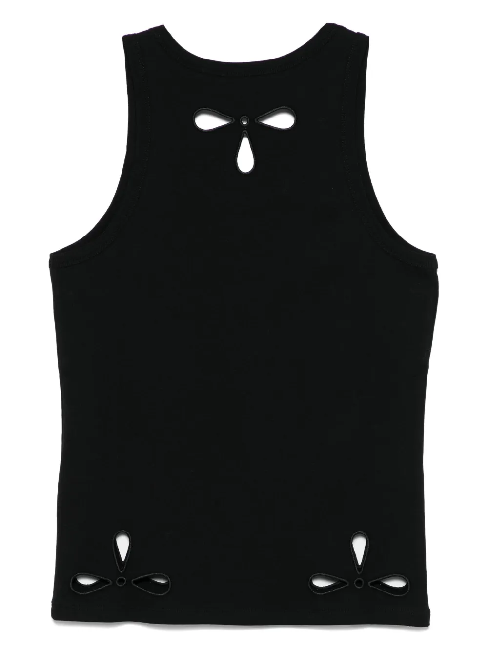 Coperni Petal-embroidered Tank Top In Black