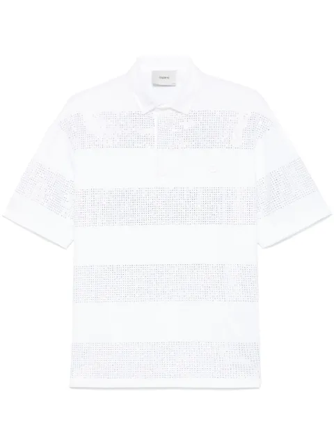 Coperni crystal-striped polo shirt