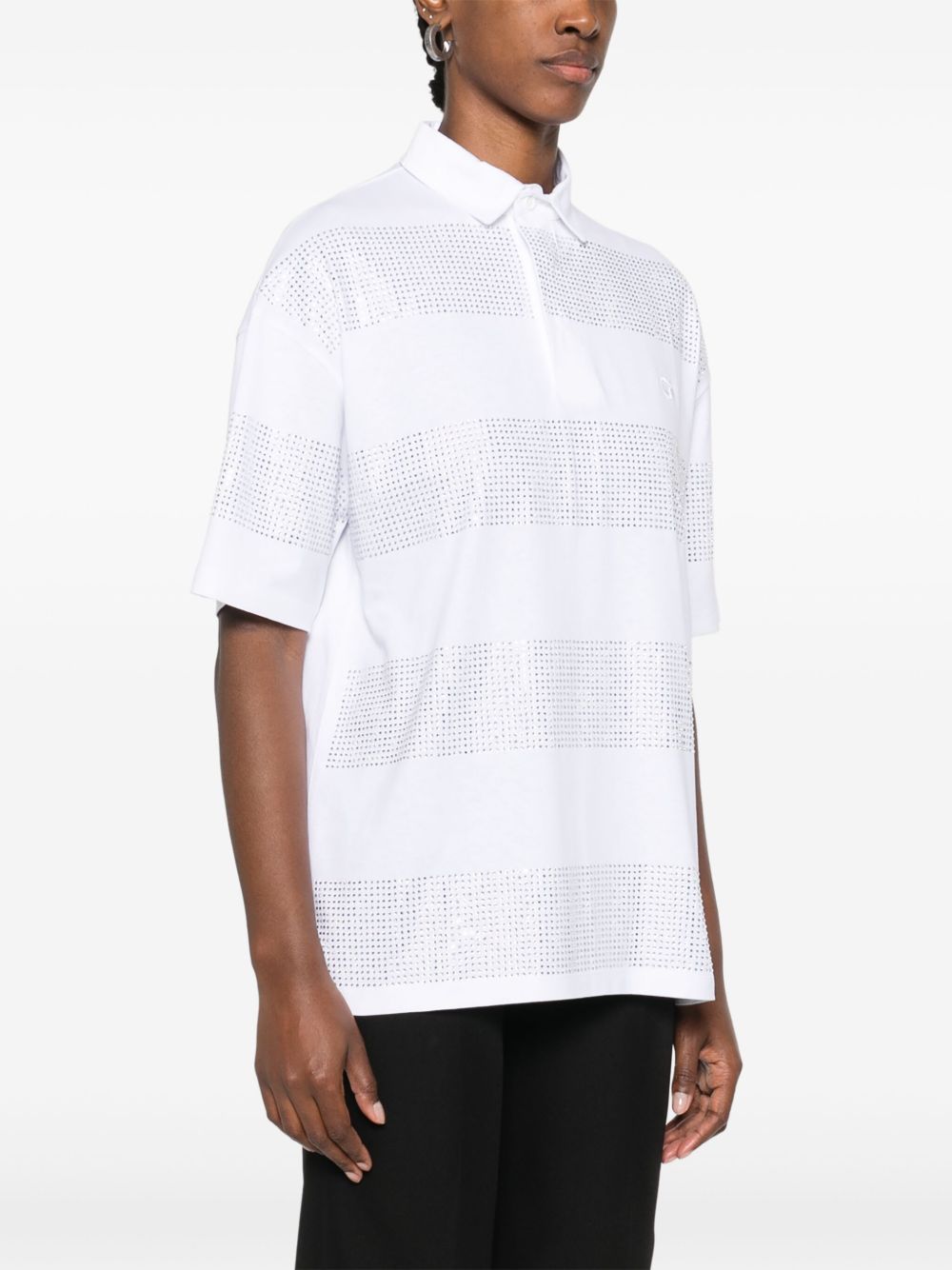 COPERNI CRYSTAL-STRIPED POLO SHIRT