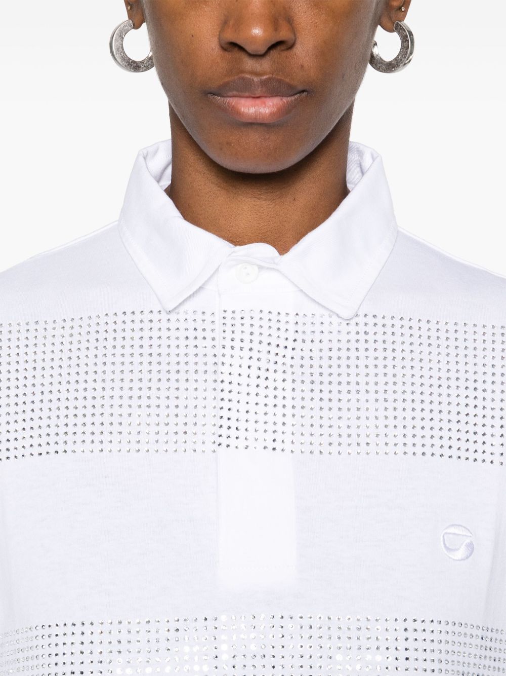 COPERNI CRYSTAL-STRIPED POLO SHIRT