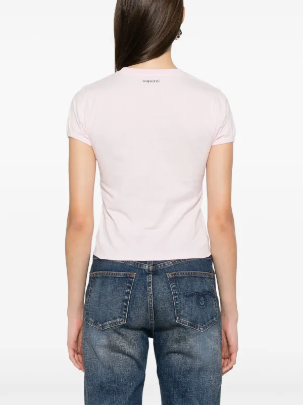 Tシャツ・カットソー Coperni Pink T-Shirt With Heart Coperni Gathered heart-motif T-shirt | Pink | FARFETCH JO