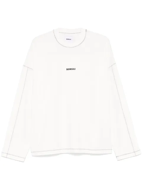 Bonsai playera manga larga con logo estampado