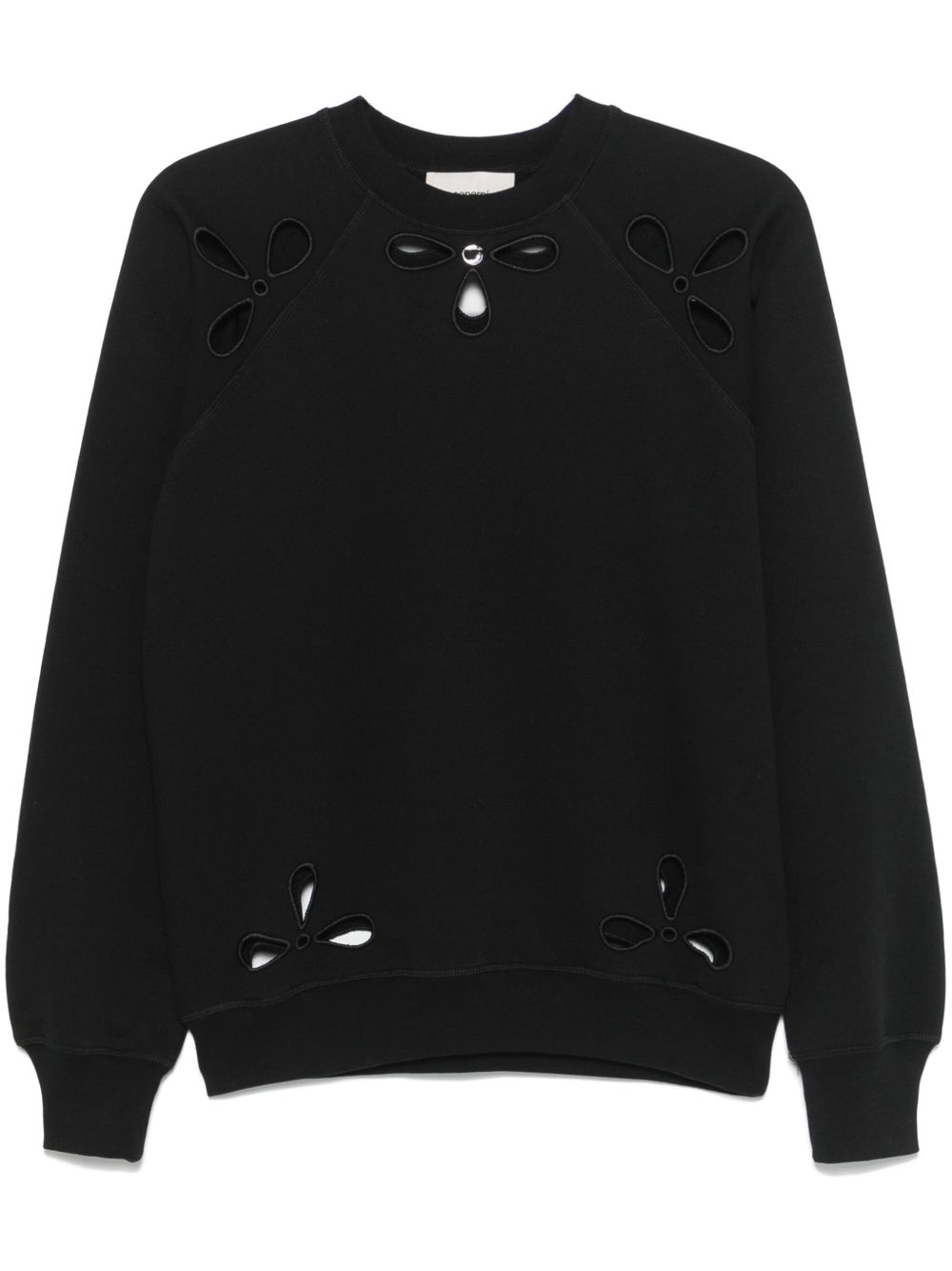 Coperni petal-embroidered crew-neck sweatshirt - Black