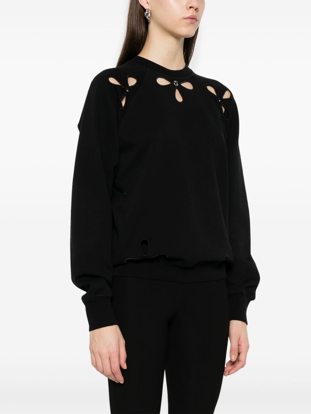 COPERNI PETAL-EMBROIDERED CREW-NECK SWEATSHIRT