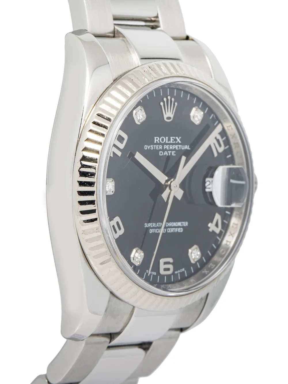 Pre-owned Rolex Oyster Perpetual Date 34mm In Black