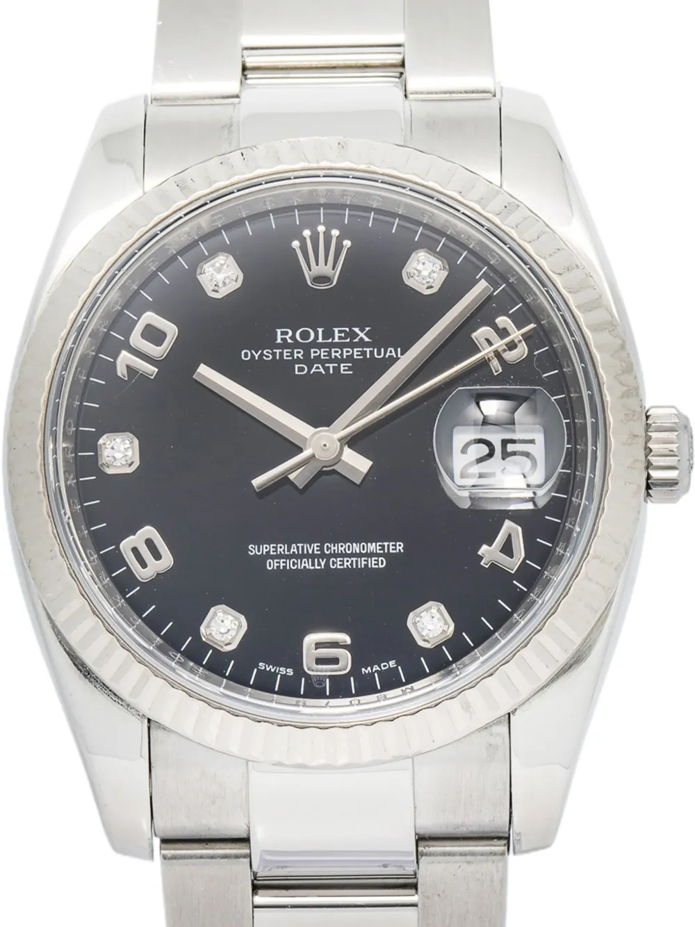 Pre-owned Rolex Oyster Perpetual Date 34mm In Black