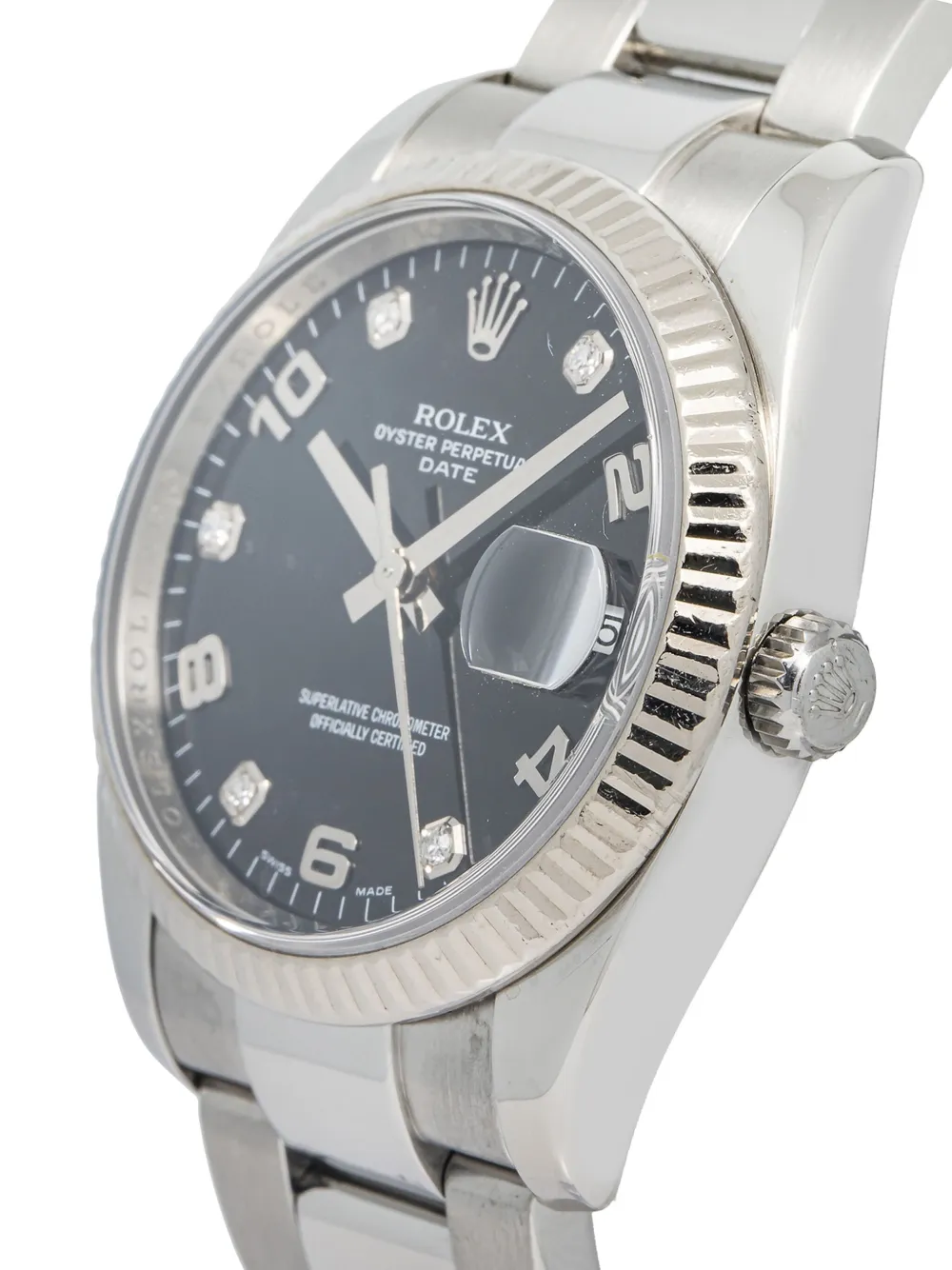 Pre-owned Rolex Oyster Perpetual Date 34mm In Black