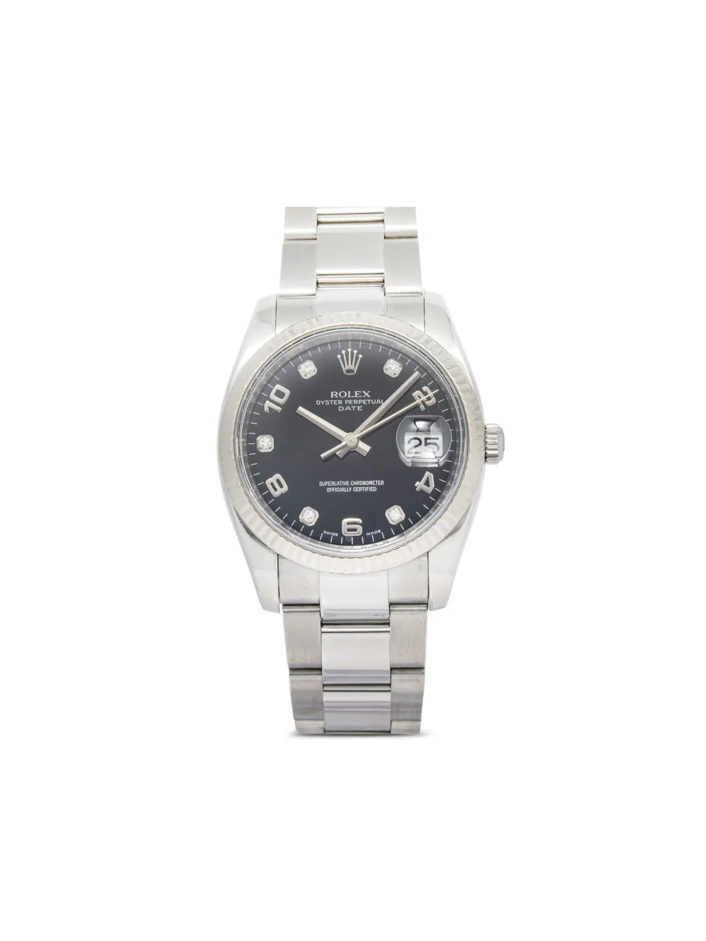Pre-owned Rolex Oyster Perpetual Date 34mm In Black